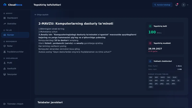 cloudnova.uz — Onlayn ta'lim platformasi — 4