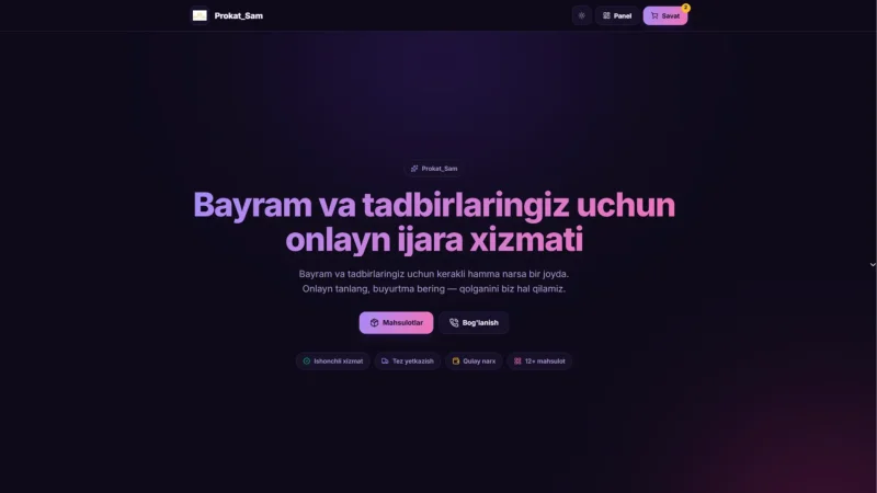 prokatsam.uz — Ijara CRM tizimi