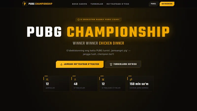 PUBG Championship UZ — Turnir platformasi