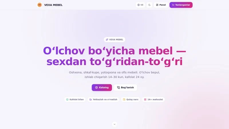Mebel — Buyurtma va ishlab chiqarish tizimi