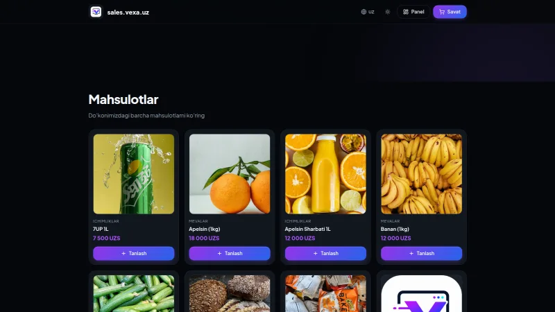 Sales — Onlayn do'kon va savdo tizimi