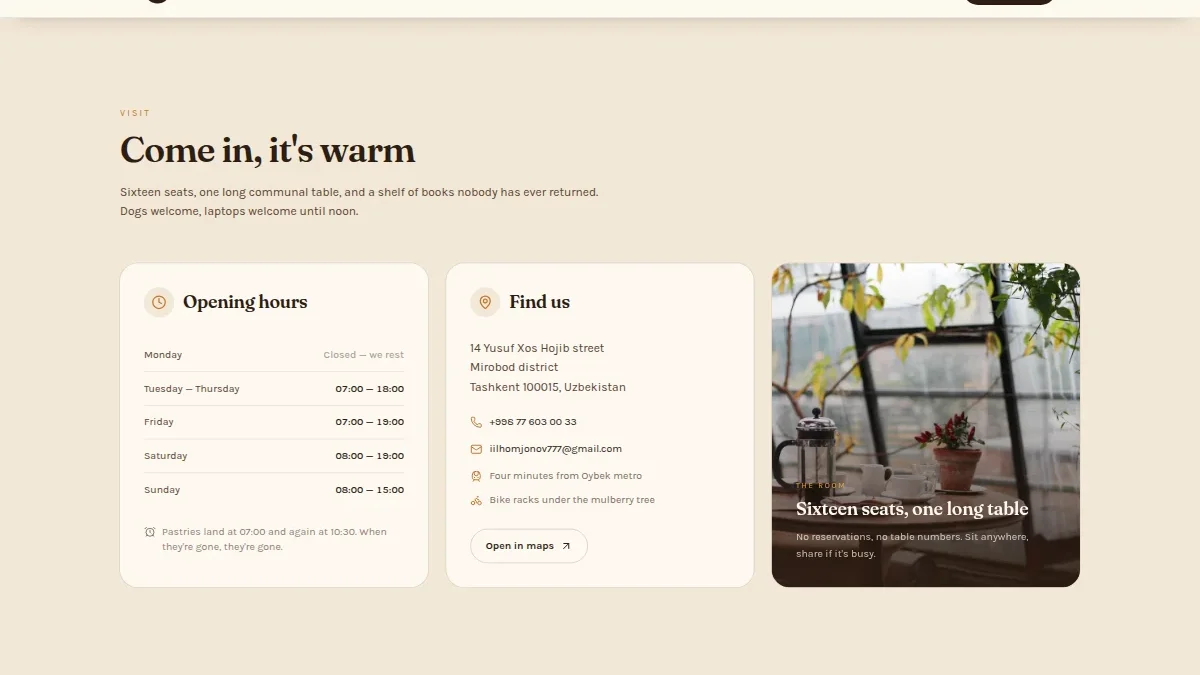 Artisan Bakery & Café Landing Page — Thumbnail 4