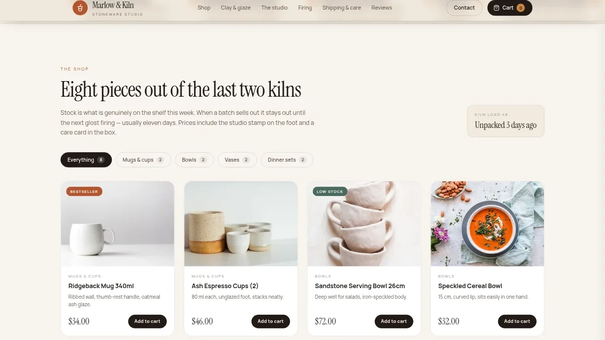 Handmade Ceramics Shop — Thumbnail 2