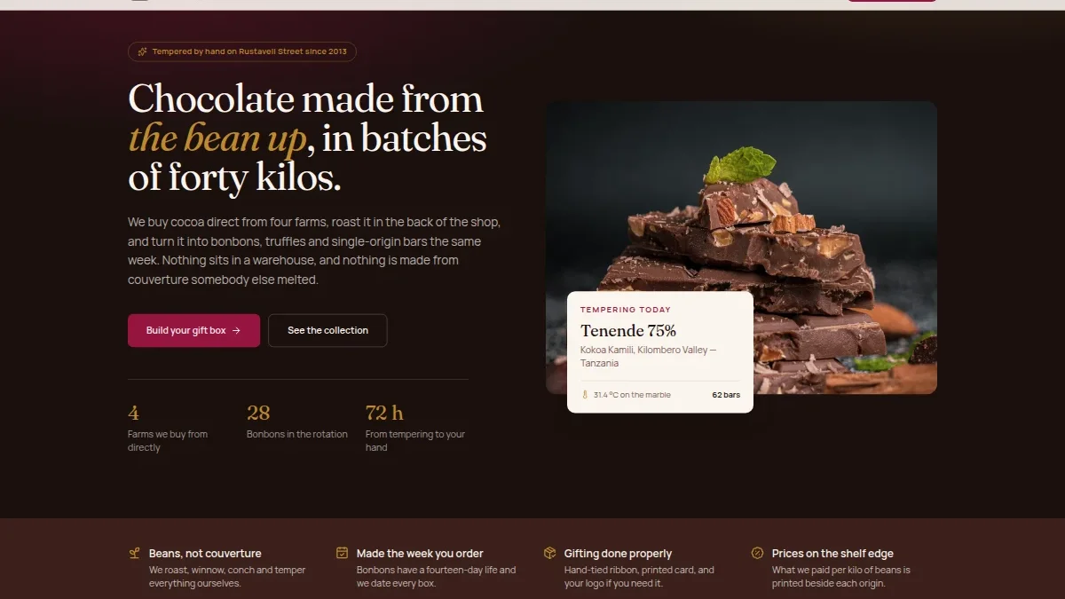 Bean-to-Bar Chocolatier & Confectionery Shop