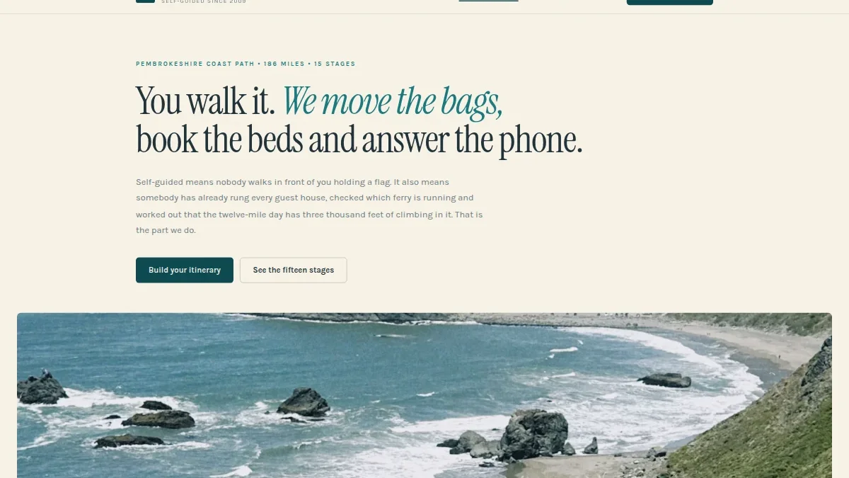 Longshore Walks — React piyoda sayohat shabloni