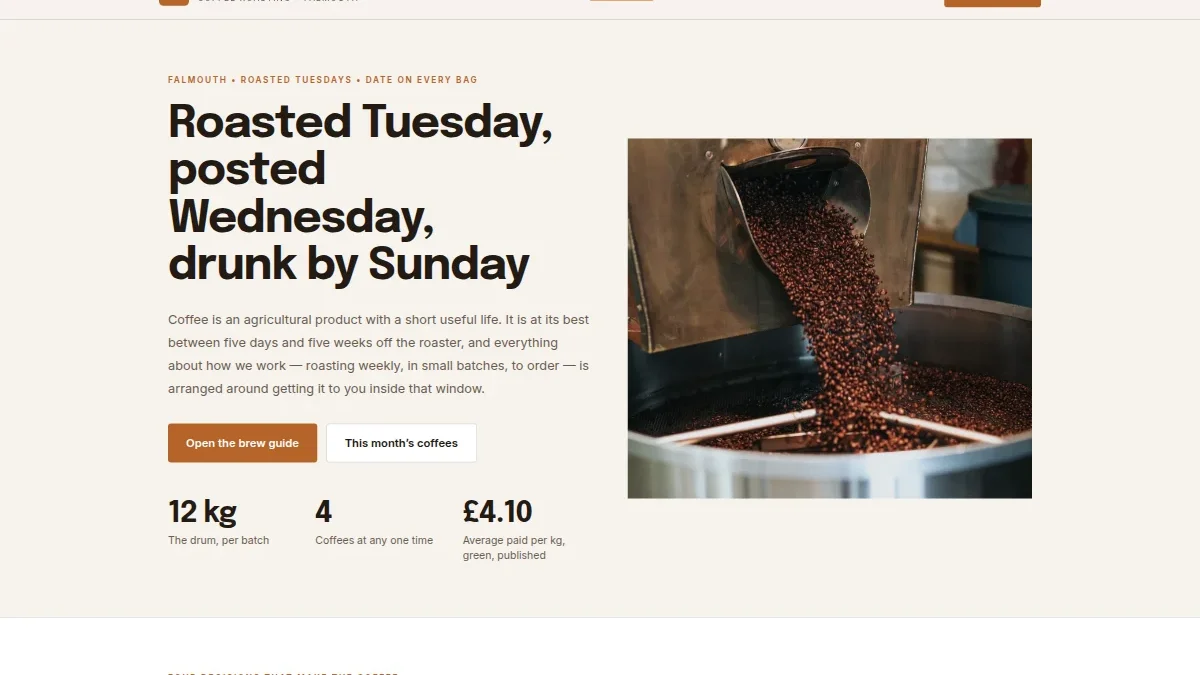 Cormorant Roastery — qahva qovurxonasi shabloni