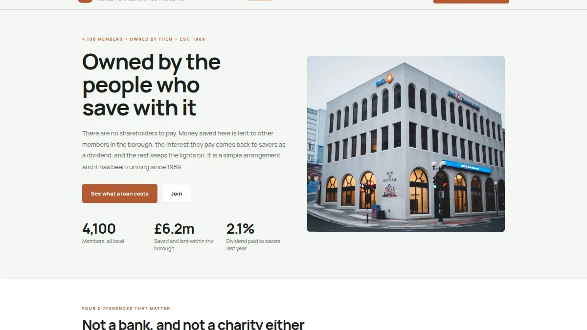 Weirside Credit Union — a'zolar kredit ittifoqi shabloni
