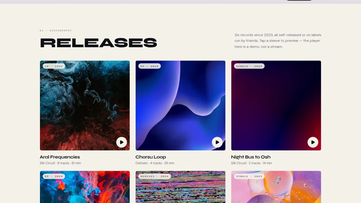 DJ va prodyuser uchun sayt va press-kit — Nusxa 2