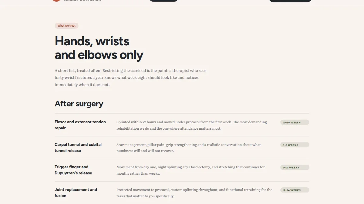 Fenmore Hand Therapy — qo'l terapiyasi klinikasi shabloni — Nusxa 3