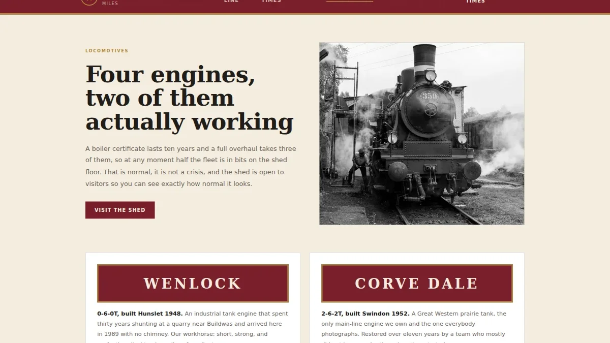 The Wenlock Edge Railway — шаблон исторической паровой железной дороги — Миниатюра 3