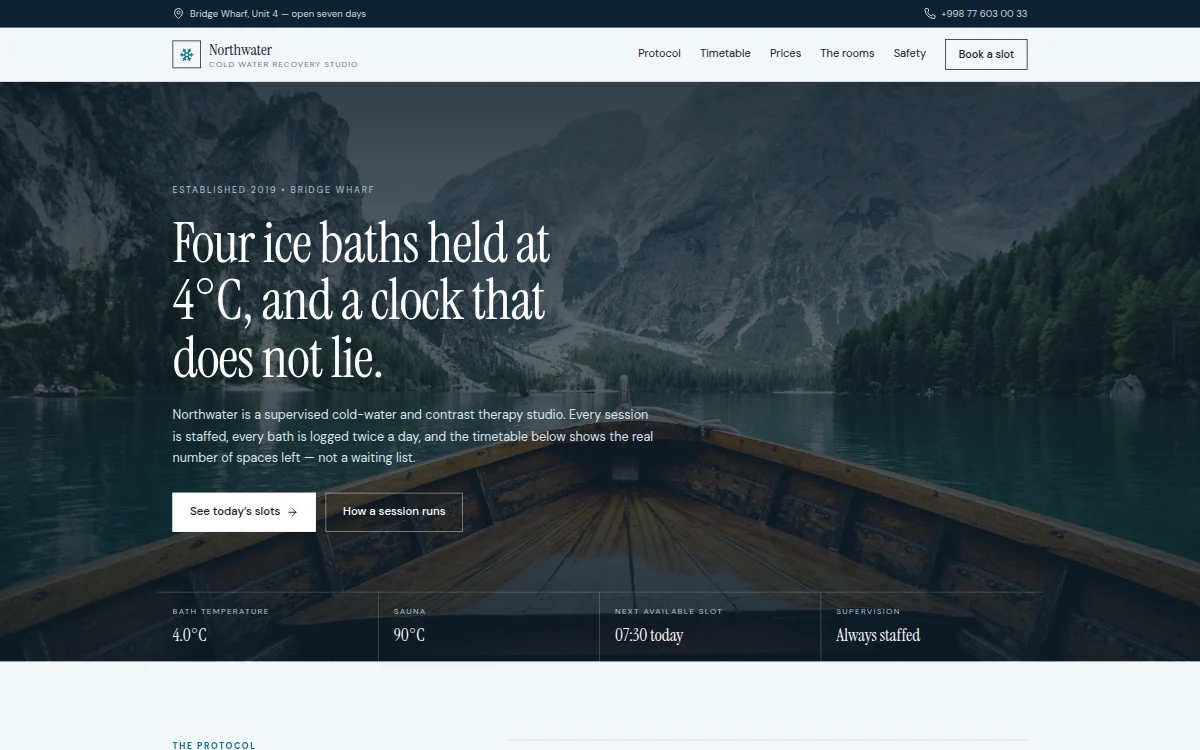 Northwater — sovuq suvda tiklanish studiyasi