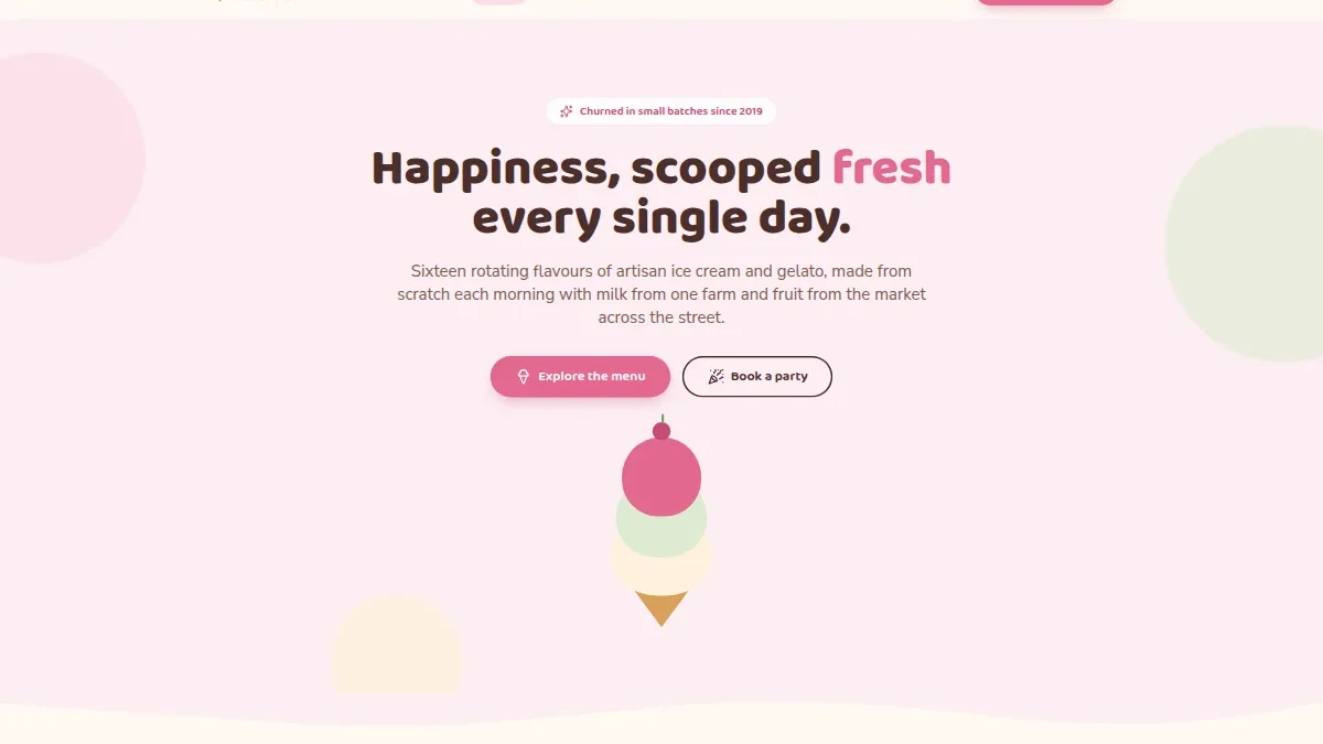 Cloudberry Creamery — muzqaymoq do'koni shabloni