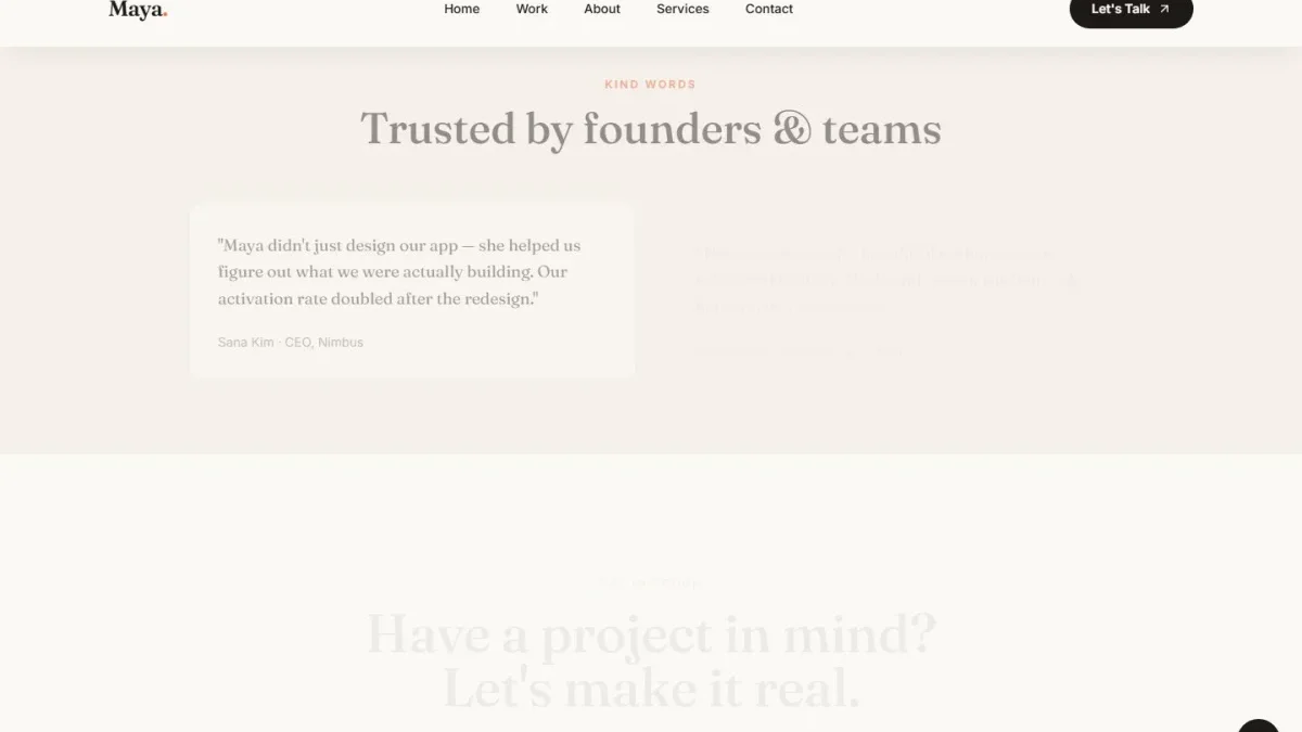 Ijodkor uchun portfolio sayt — Nusxa 4