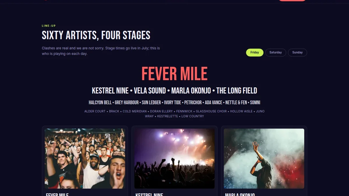 Music Festival Line-up — Thumbnail 2