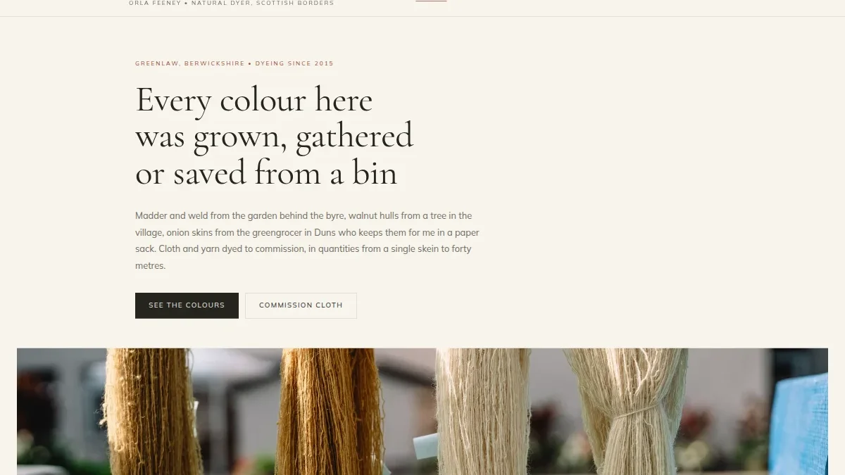 Marchmont Dye Studio — tabiiy bo'yoqchi portfoliosi shabloni