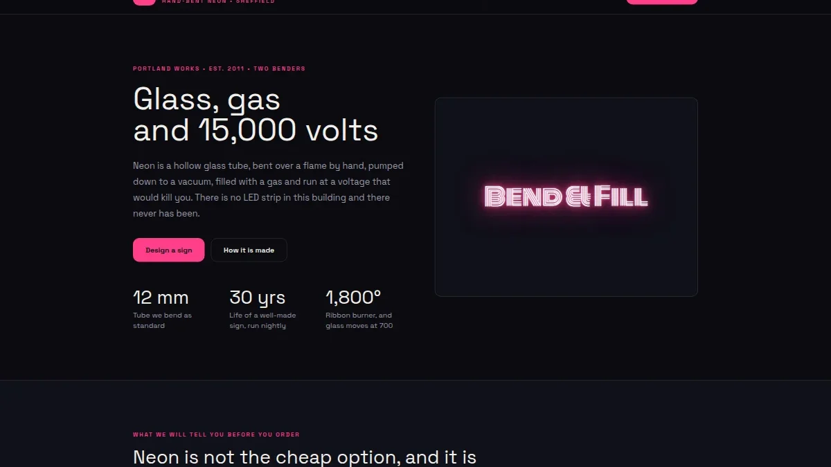 Bend & Fill — Neon Sign Workshop React Template