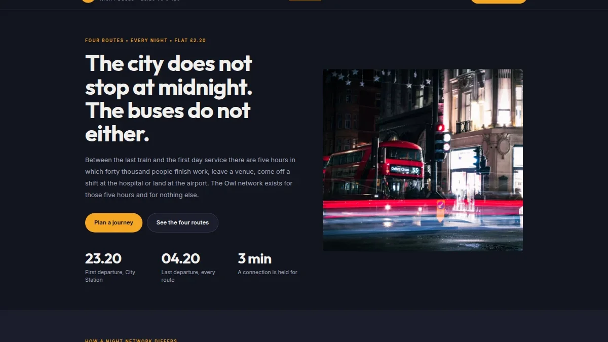 Owl Network — Night Bus Network Template