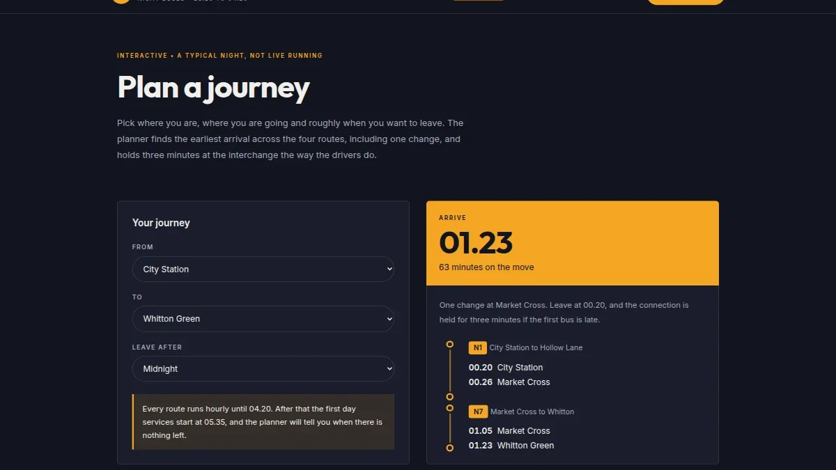 Owl Network — Night Bus Network Template — Thumbnail 2