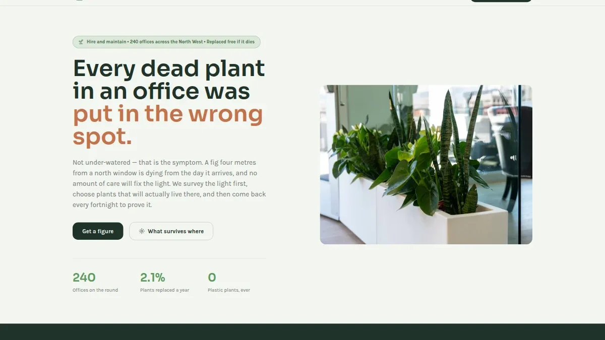 Verdant Works — ofis o'simliklarini ijaraga berish