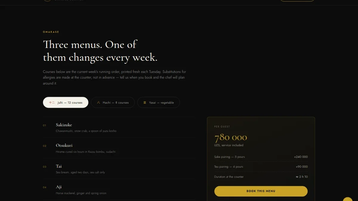 Omakase sushi restorani — Nusxa 2