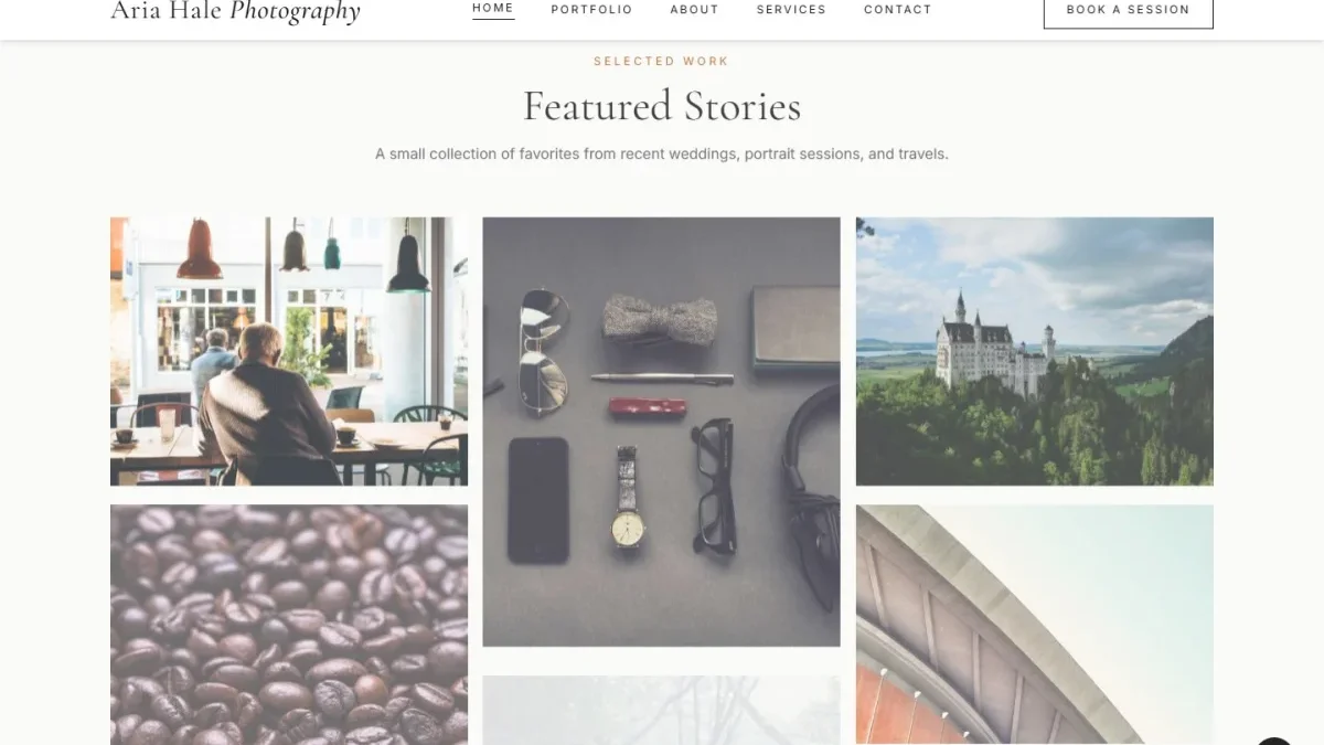 Fotograf uchun portfolio sayt — Nusxa 2