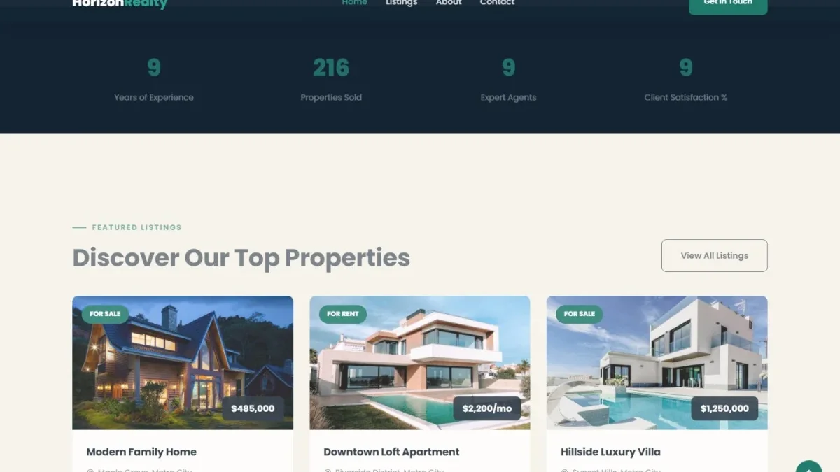 Real Estate Agency Multi-Page Website — Thumbnail 2