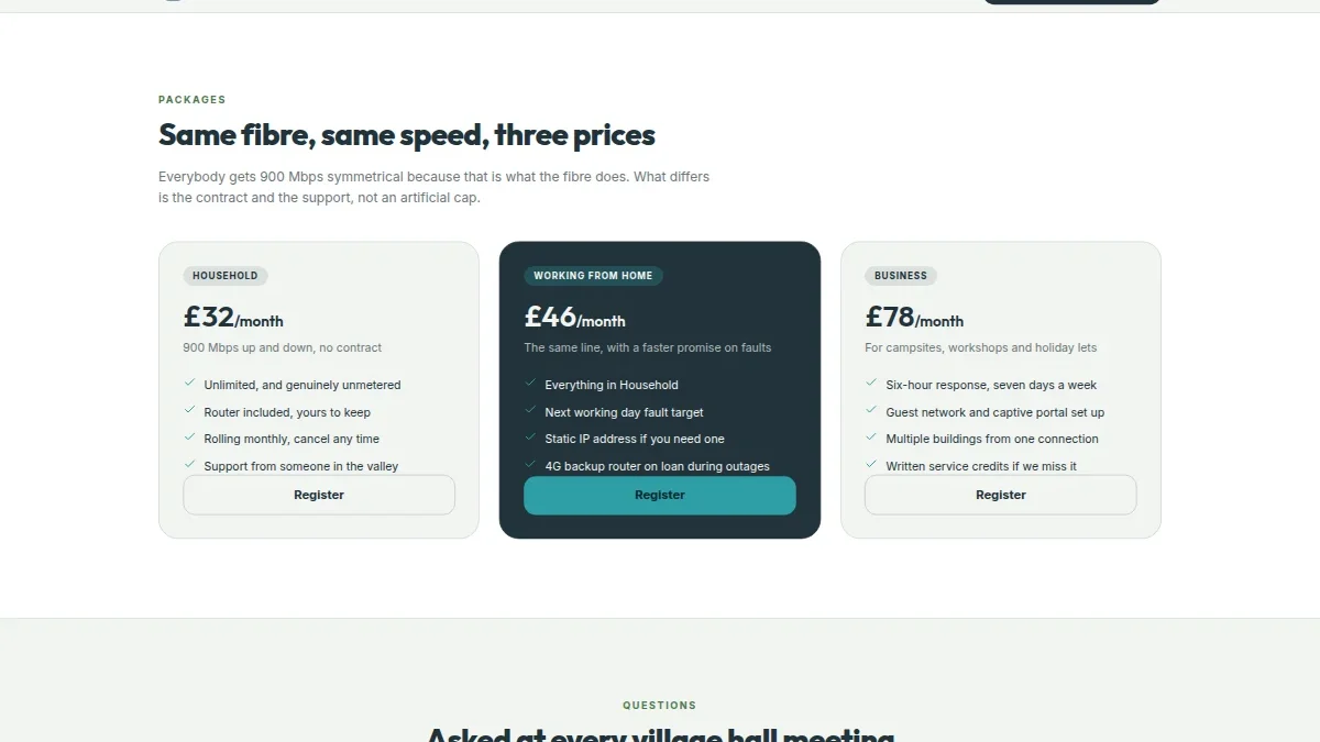 Fellfibre — сельская community-сеть FTTP — Миниатюра 4