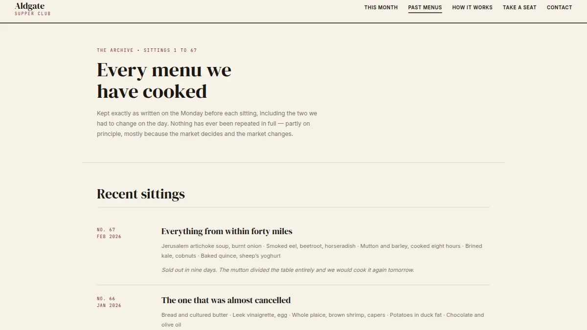 Aldgate Supper Club — ko'p sahifali restoran shabloni — Nusxa 2