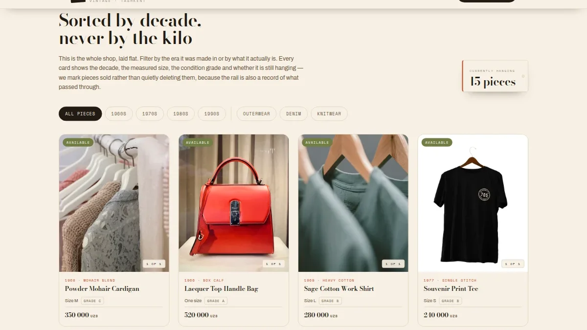 Vintage Thrift Boutique Website — Thumbnail 2