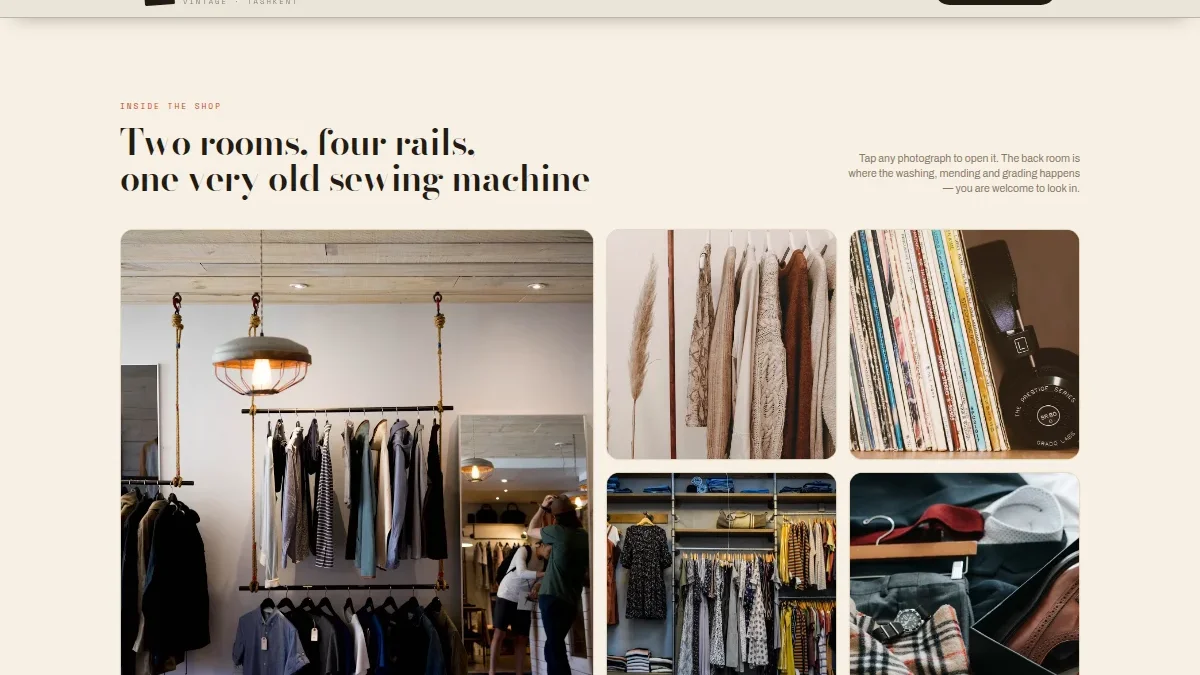 Vintage Thrift Boutique Website — Thumbnail 4