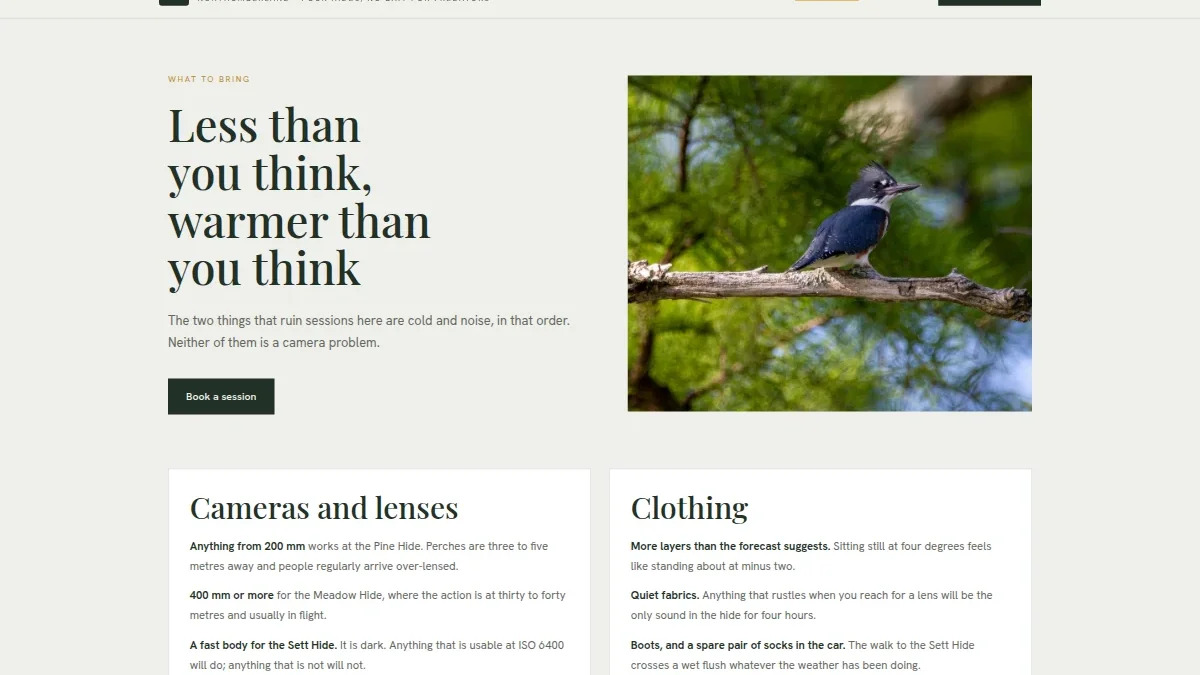 Blackmoss Hides — Wildlife Photography Hide Template — Thumbnail 4